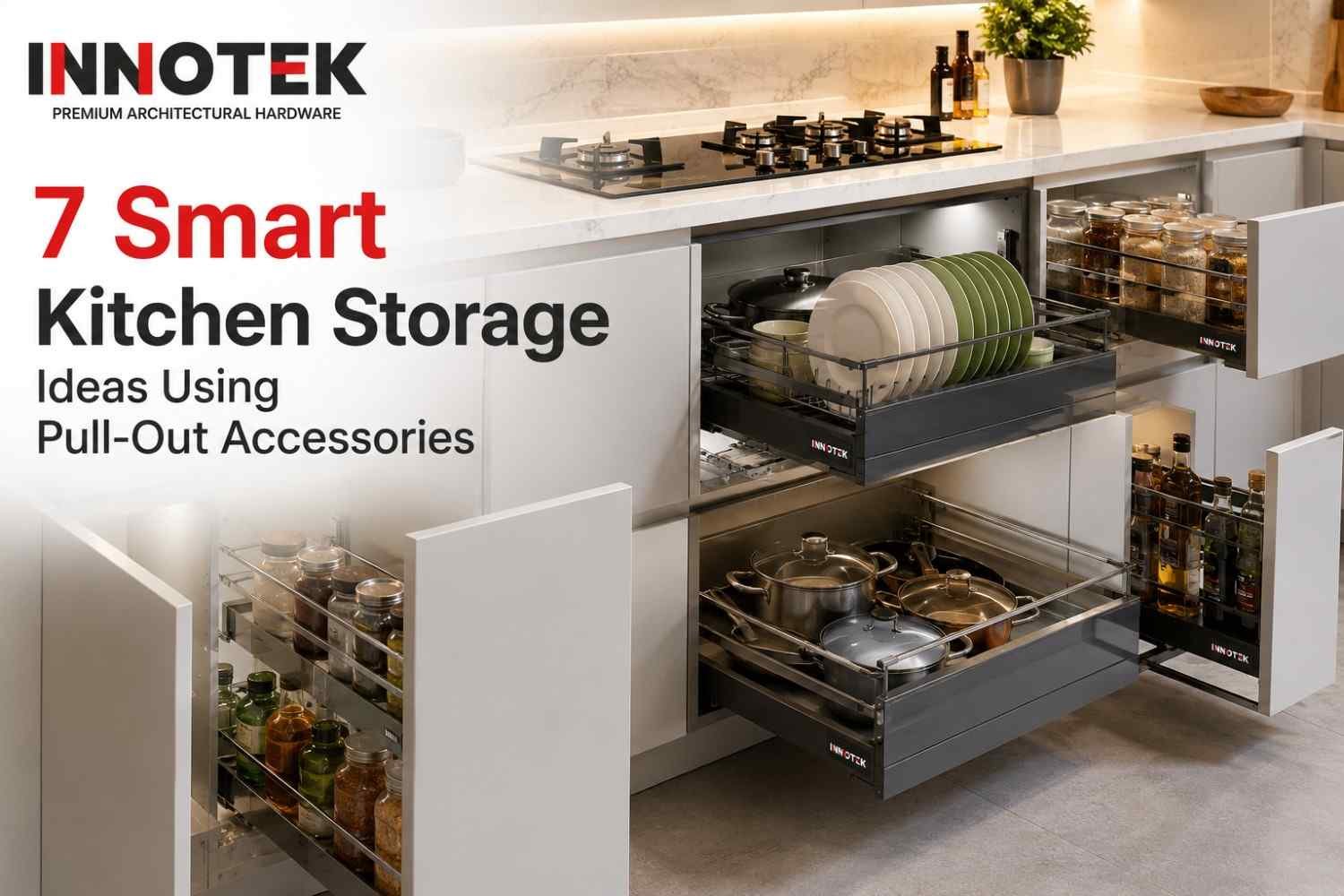 7 Smart Kitchen Storage Ideas Using Pull-Out Accessories