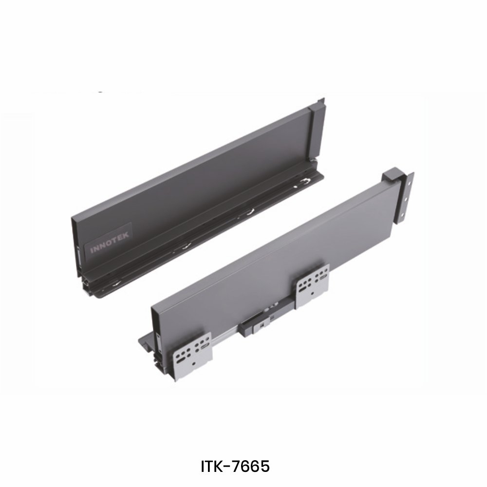 Slim Drawer Box Slide Cold Roll Steel Grey 86 MM