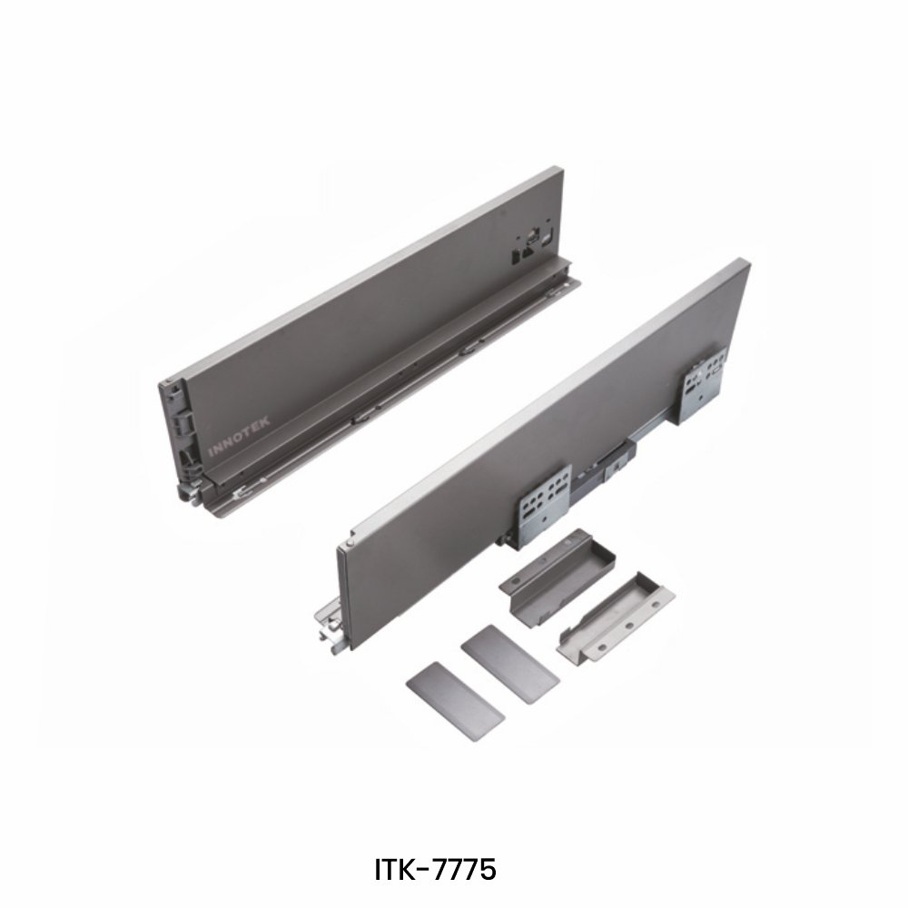 Slim Drawer Box Slide Cold Roll Steel Grey 118 MM